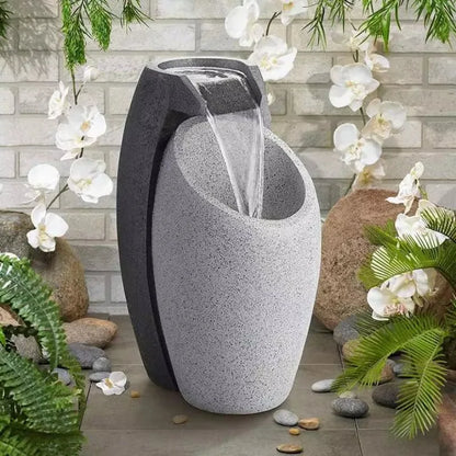 Modern LED Waterfall Fountain – Indoor & Outdoor Relaxing Decor with Pump