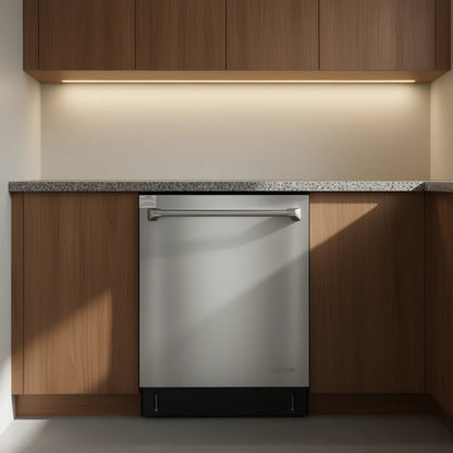 24” Built-In Stainless Steel Dishwasher – Quiet, 14 Place Settings, 8 Wash Modes