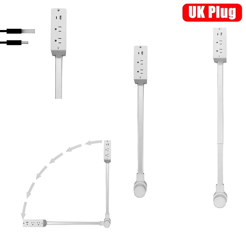 Rotating Power Socket Extender – 180° Adjustable Wall Plug