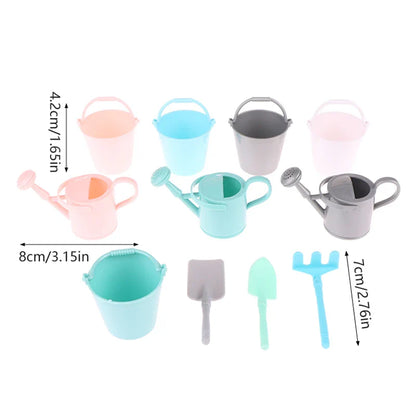 Mini Dollhouse Gardening Tools – Watering Can, Shovel & Sprinkler