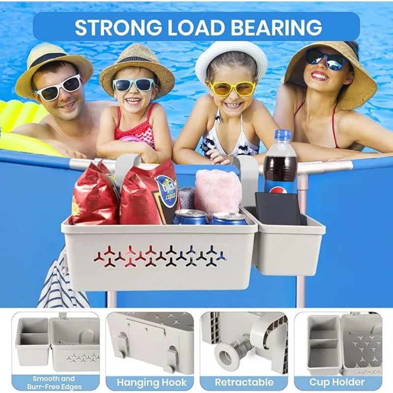 Poolside Cup & Tool Organizer – Above Ground Pool Accessory