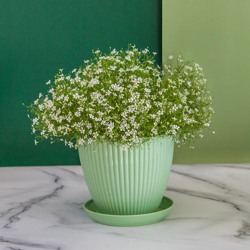 Minimalist Resin Plant Pot with Drainage Tray