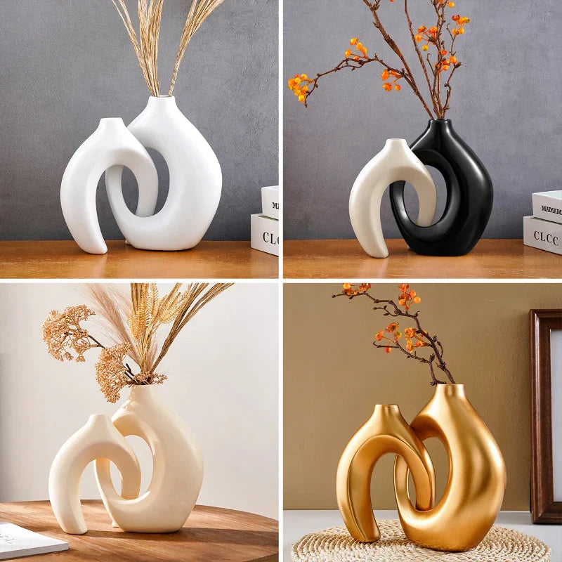 Nordic Hollow Decorative Vase Set (2 Pieces)