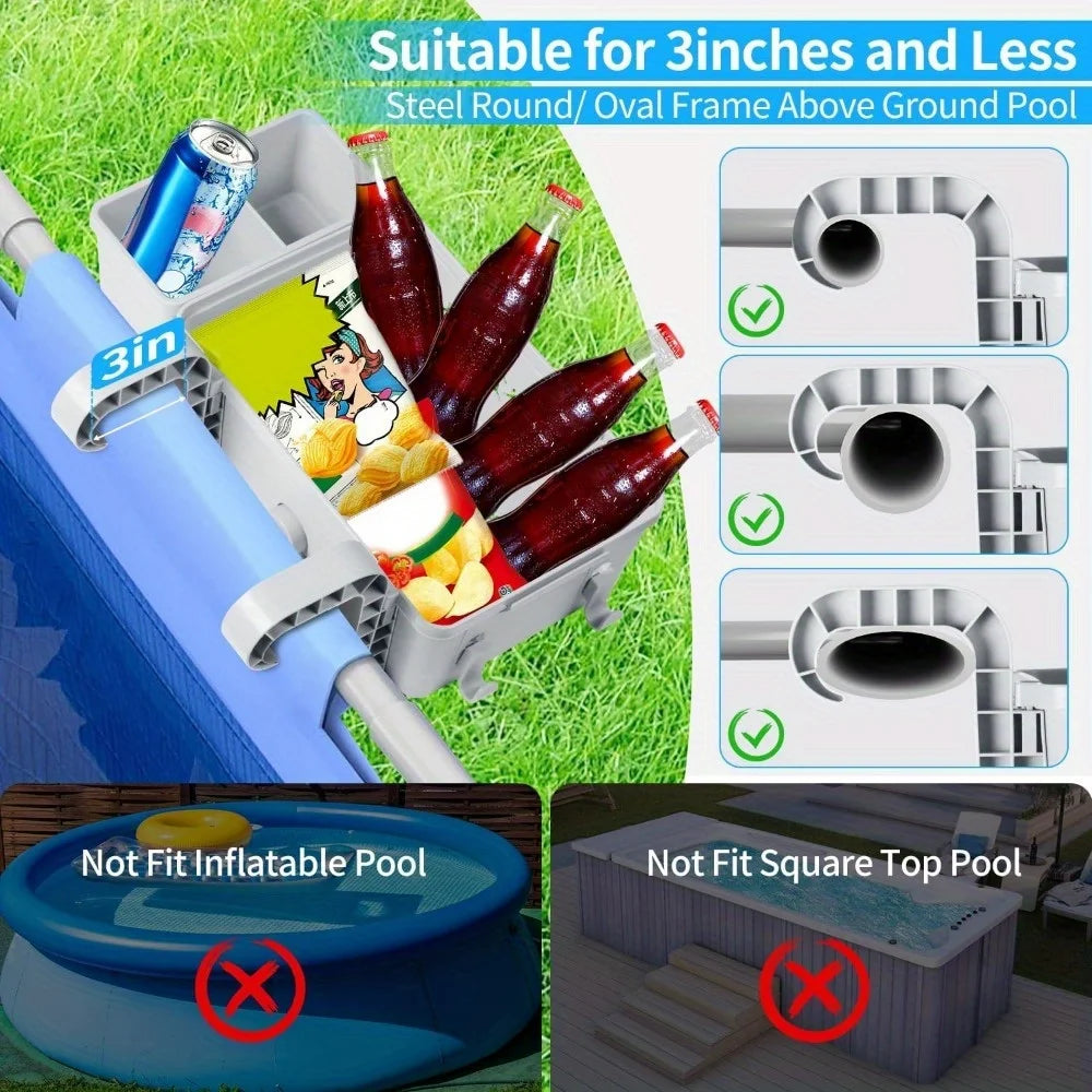 Poolside Organizer Basket with Cup Holder & Hooks