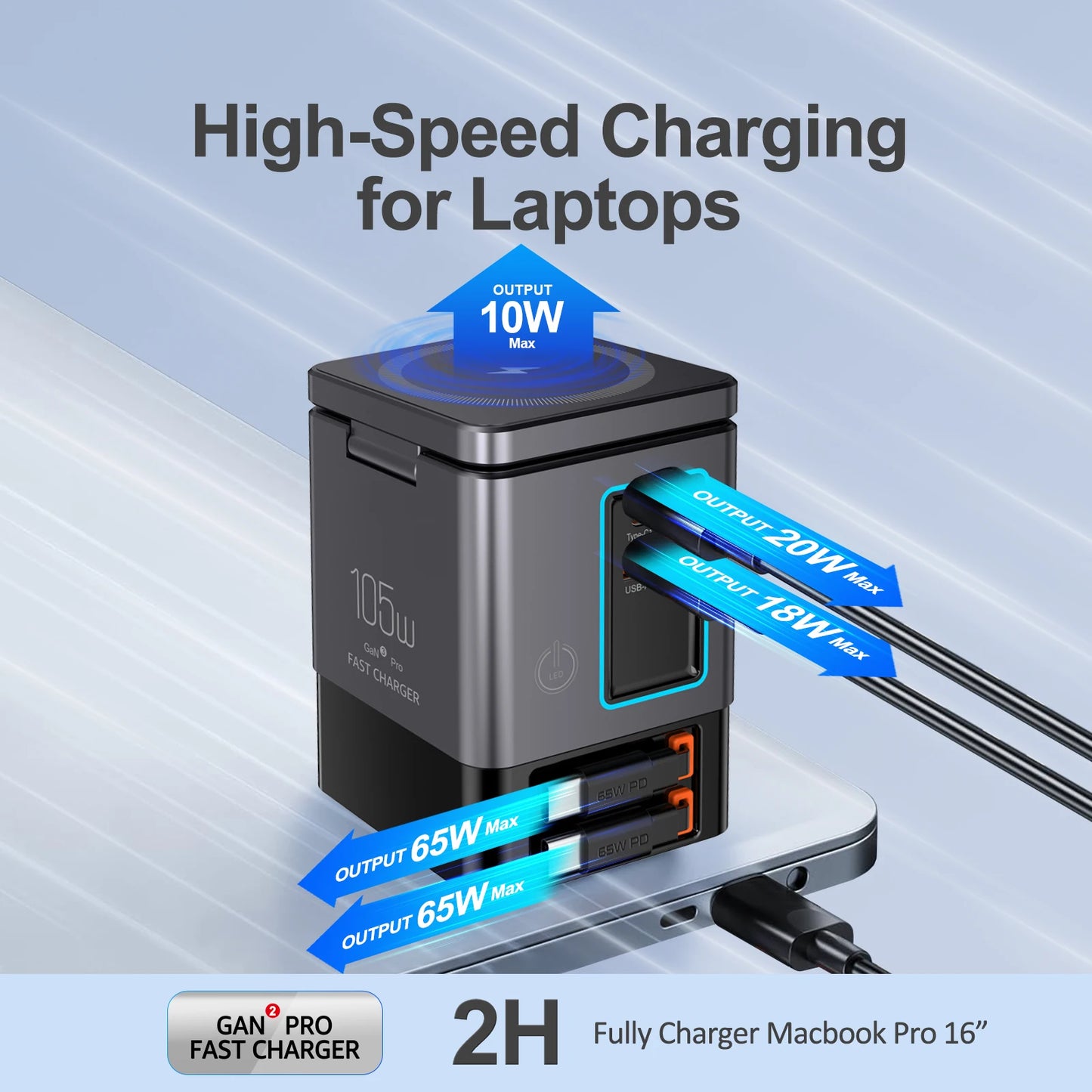 ILEPO 6-in-1 Charging Tower – Fast USB-C Power Station for iPhone & Smart Devices