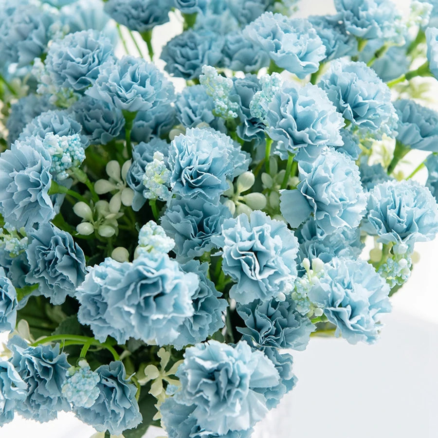 Silk Carnation Flower Stem – Elegant 15-Head Decor for Weddings & Home