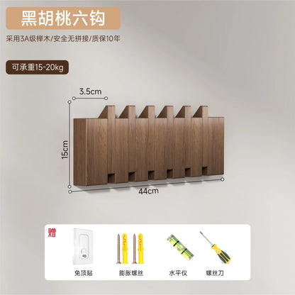 Wooden Piano Key Coat Rack – 6 Hook Wall Hanger