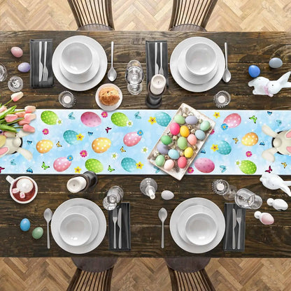 Easter Bunny Linen Table Runner – Spring Farmhouse Decor
