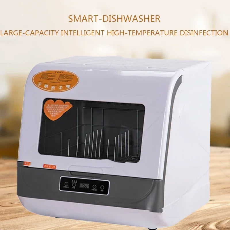 Compact Smart Countertop Dishwasher with Auto Drying (4–6 Place Settings)