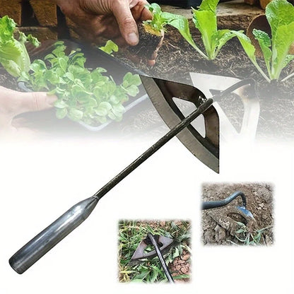 Heavy-Duty Steel Hollow Garden Hoe – Rust Resistant Hand Weeder Tool