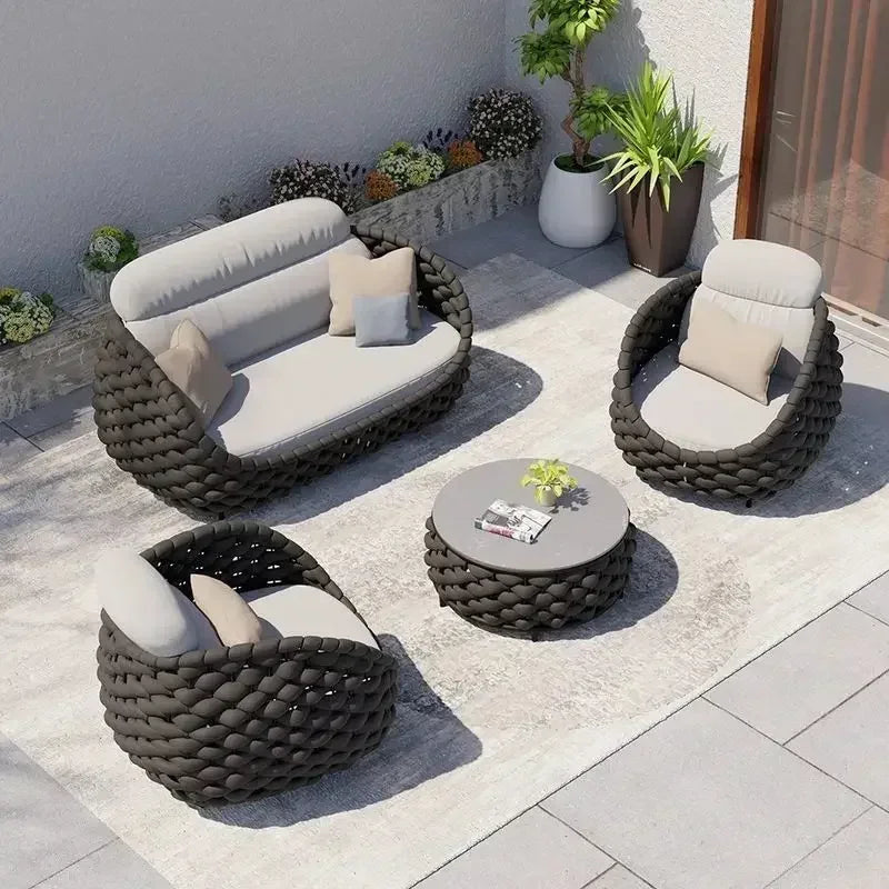 Modern Outdoor Rattan Loveseat – Stylish Patio & Balcony Sofa
