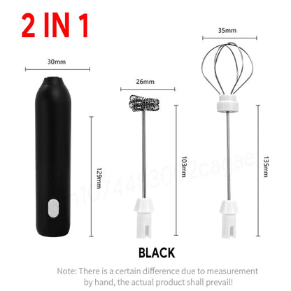 Rechargeable 2-in-1 Milk Frother & Egg Beater