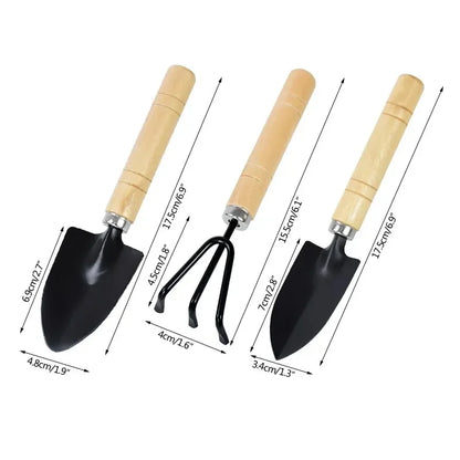 Mini Garden Tool Set – Rake, Trowel & Shovel