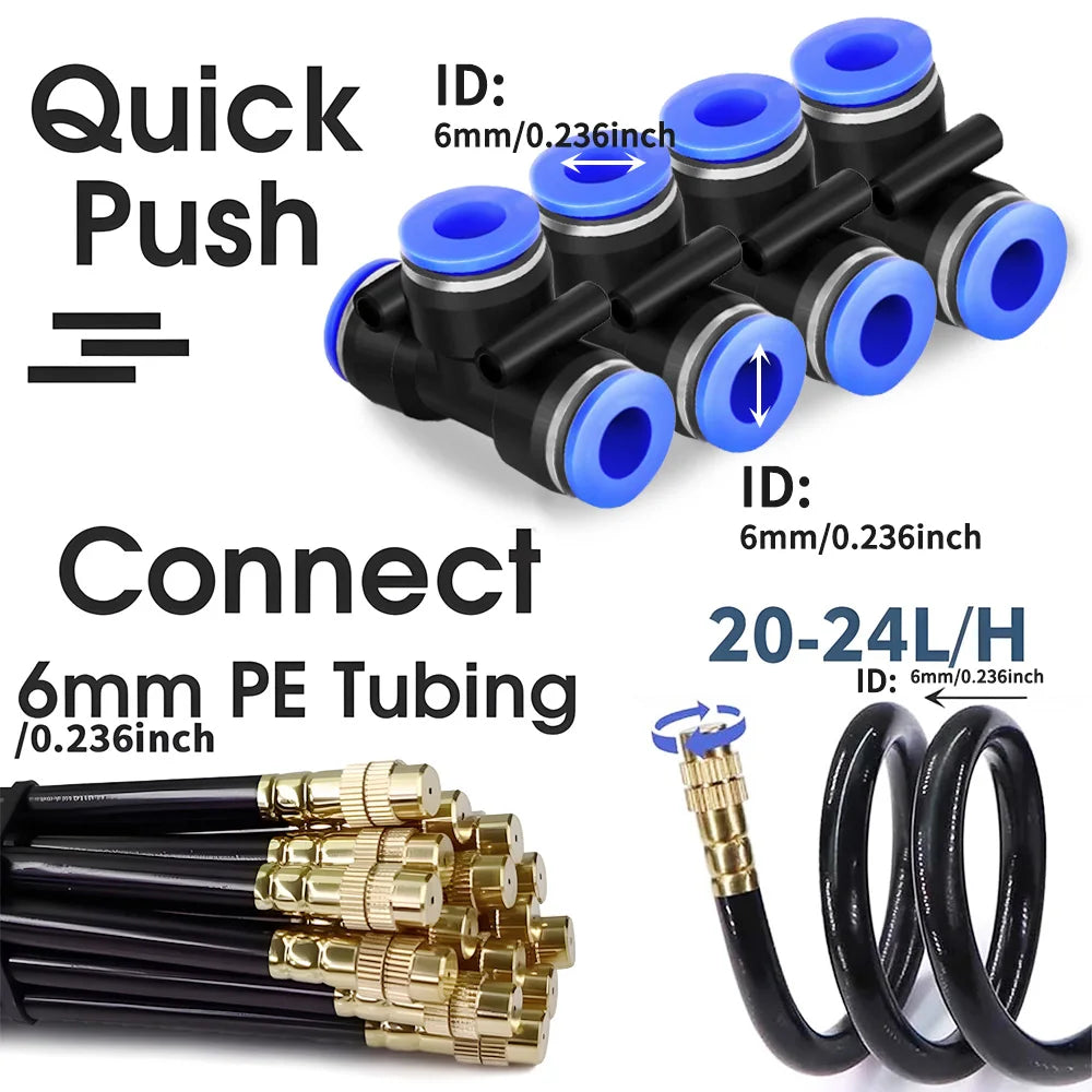 Outdoor Misting Cooling System with 360° Adjustable Nozzles