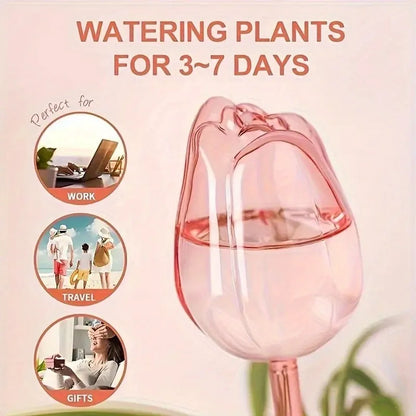 Pink Tulip Self-Watering Balls – Indoor & Outdoor Plant Drippers