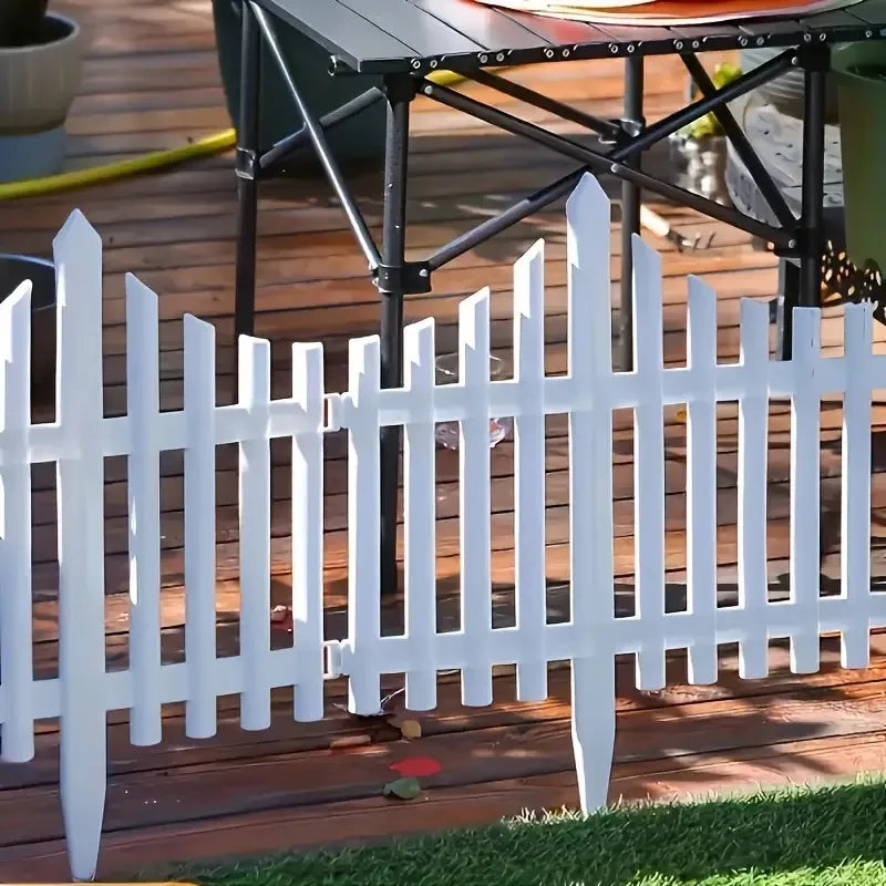 White Garden Fence 20-Pack – Easy Install Lawn & Flower Bed Border Edging