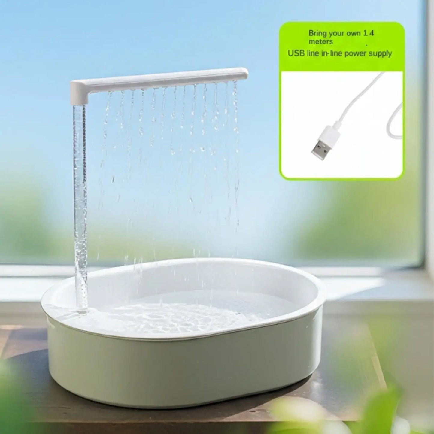 USB Bird Bath Fountain – Parakeet Water Shower Pump for Cage & Outdoor Birds