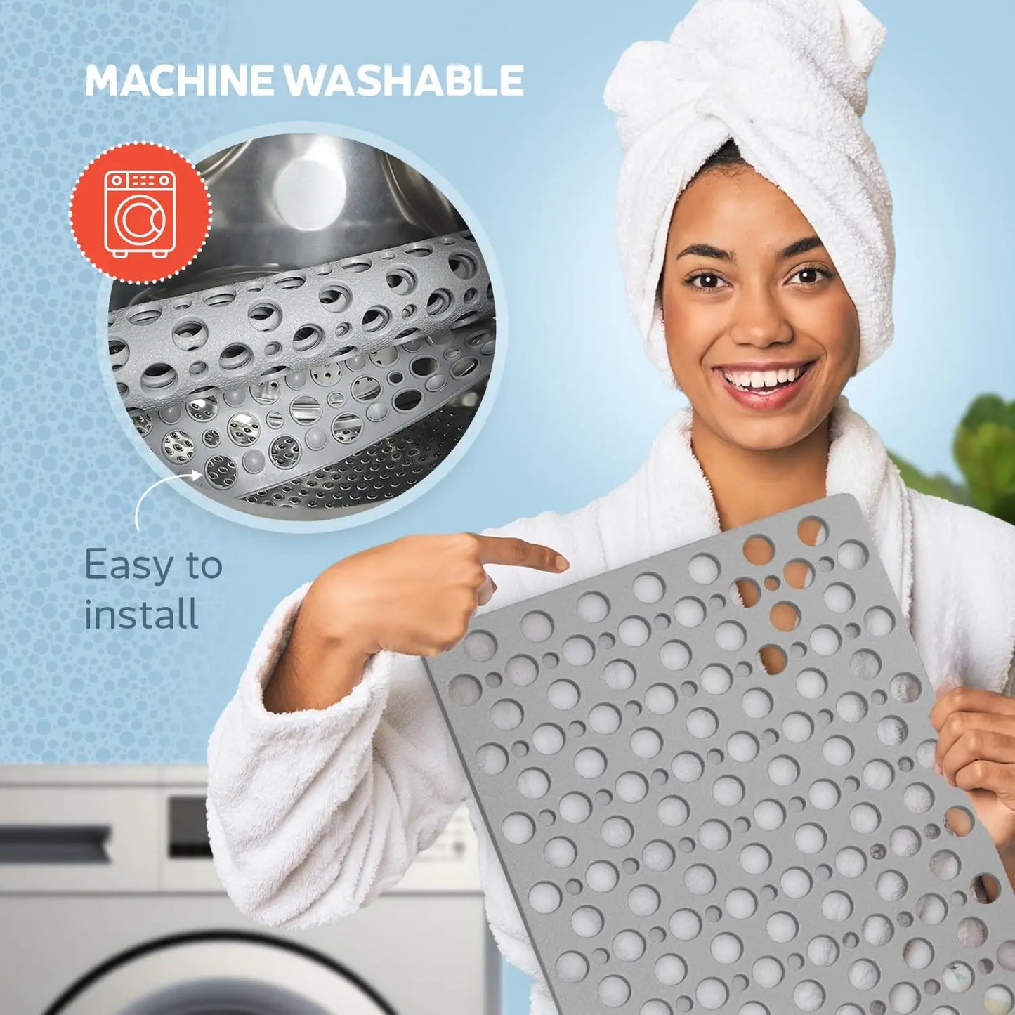 Non-Slip Shower & Bathtub Mat with Suction Cups