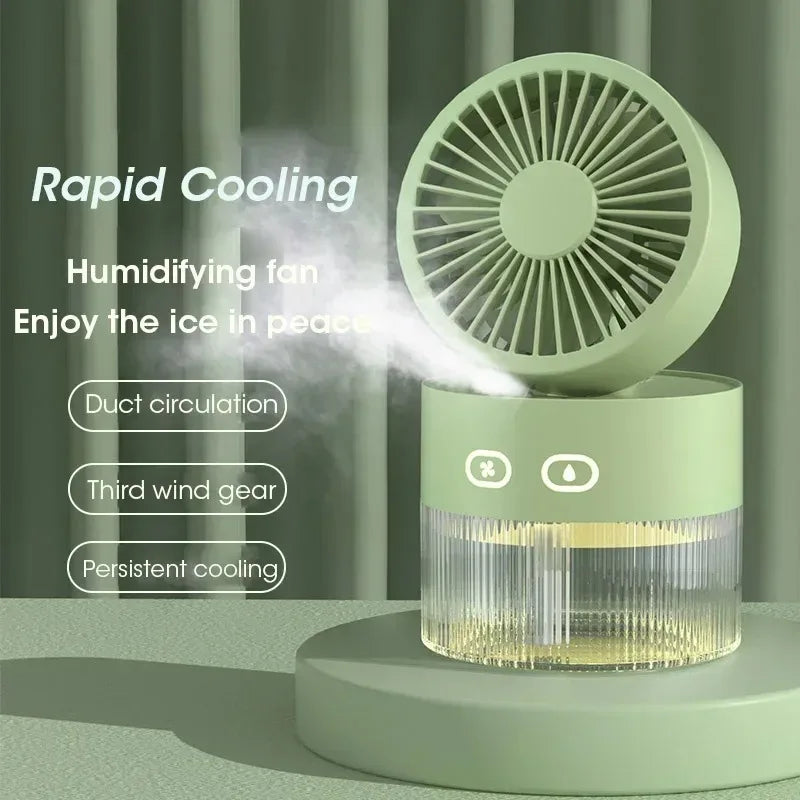 Portable Mini Mist Cooling Fan with LED Light