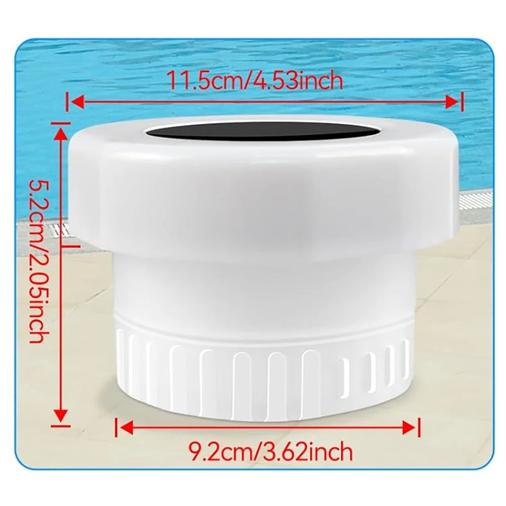 Solar Pool Chlorine Dispenser with LED Light – Floater for Pools & Spas