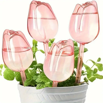 Pink Tulip Self-Watering Balls – Indoor & Outdoor Plant Drippers