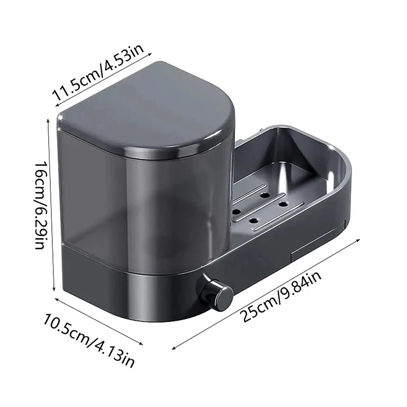 Wall Mounted Soap Dispenser With Sponge Holder
