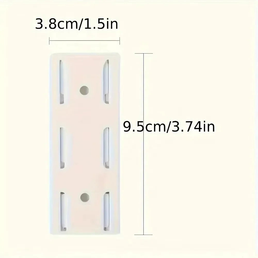 Wall-Mounted Power Strip & Cable Organizer – Self-Adhesive Plug Holder