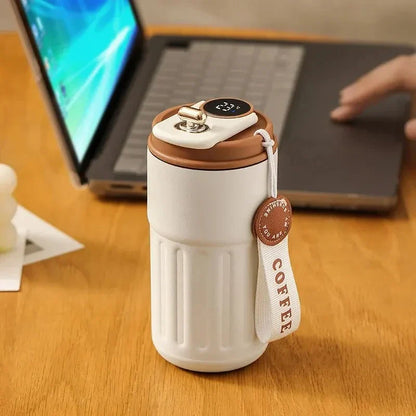 Stainless Steel Smart Insulated Cup – Car Mount & Temperature Display
