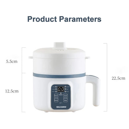Mini 1.7L Smart Rice Cooker – Non-Stick Multi Cook Pot