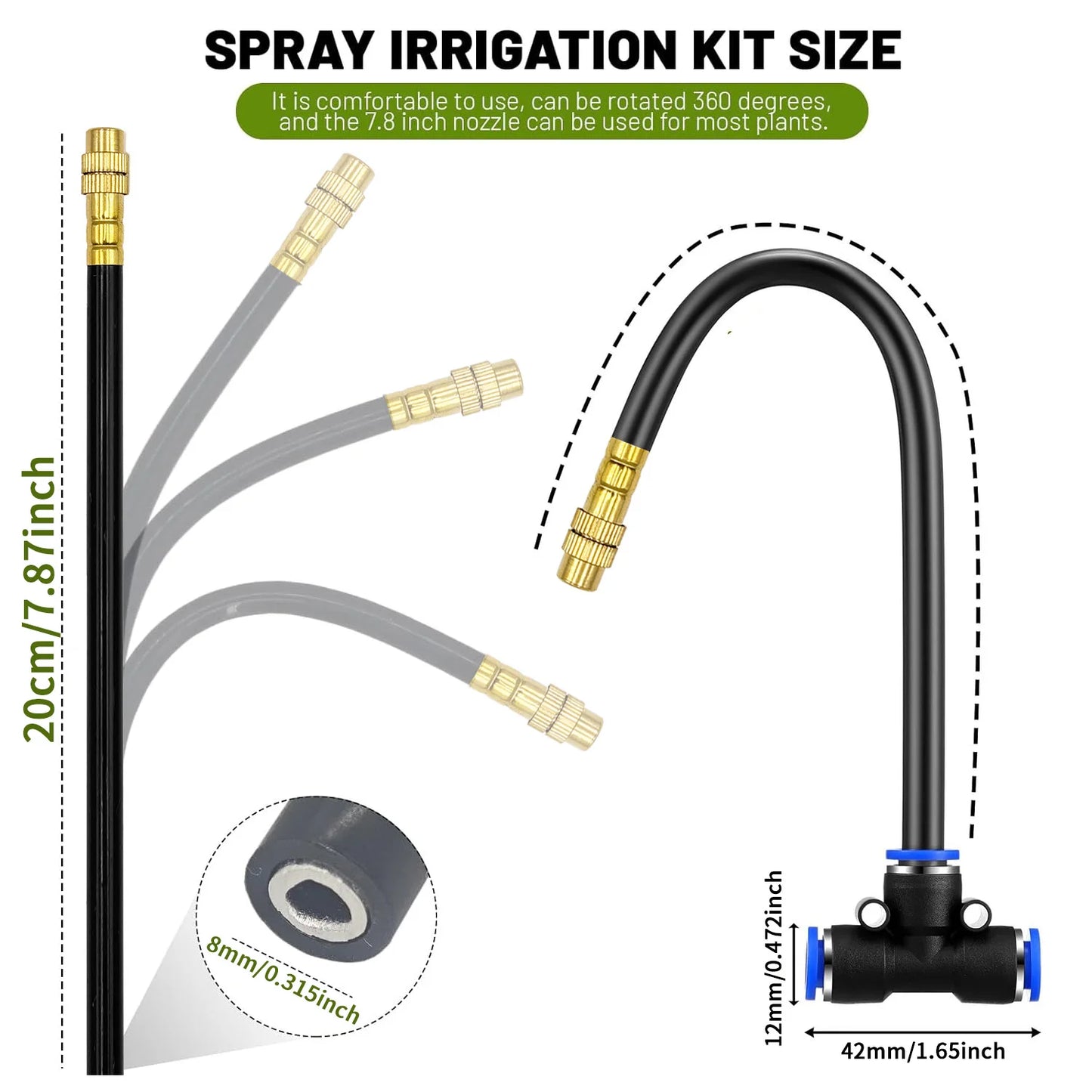 Outdoor Misting Cooling System with 360° Adjustable Nozzles