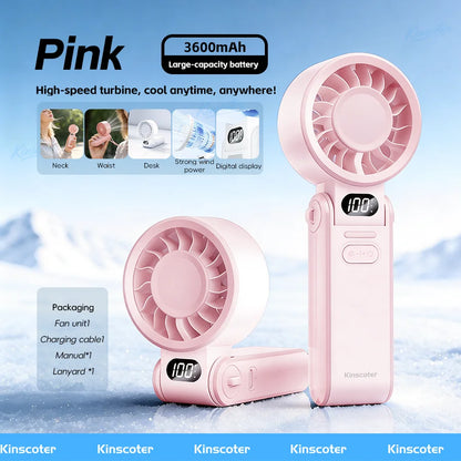 Portable Foldable Handheld Cooling Fan – 3600mAh Rechargeable Fan
