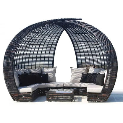 PE Rattan Outdoor Sun Lounger – Waterproof Pool Recliner Chair