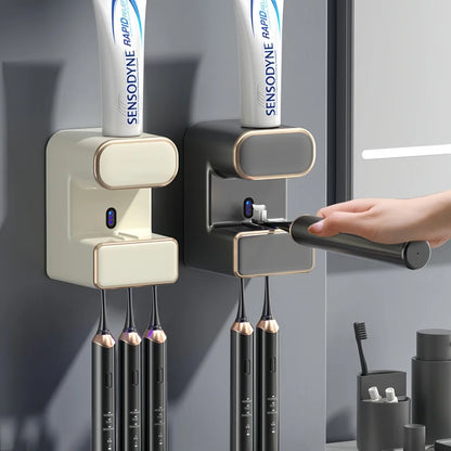 Smart UV Toothbrush & Toothpaste Dispenser Wall Mount