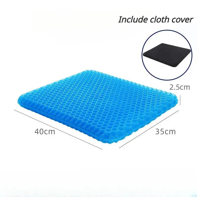 Gel Seat Cushion – Soft & Breathable Chair Pad for Back & Hip Comfort
