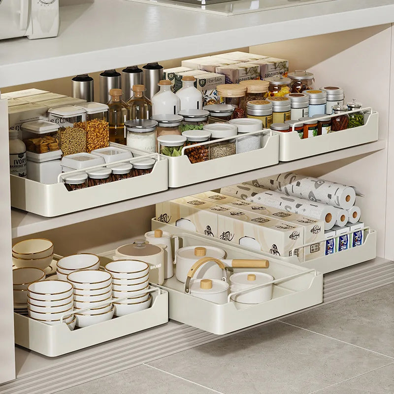 Pull-Out Metal Kitchen Drawer Organizer | Spice & Cabinet Rack