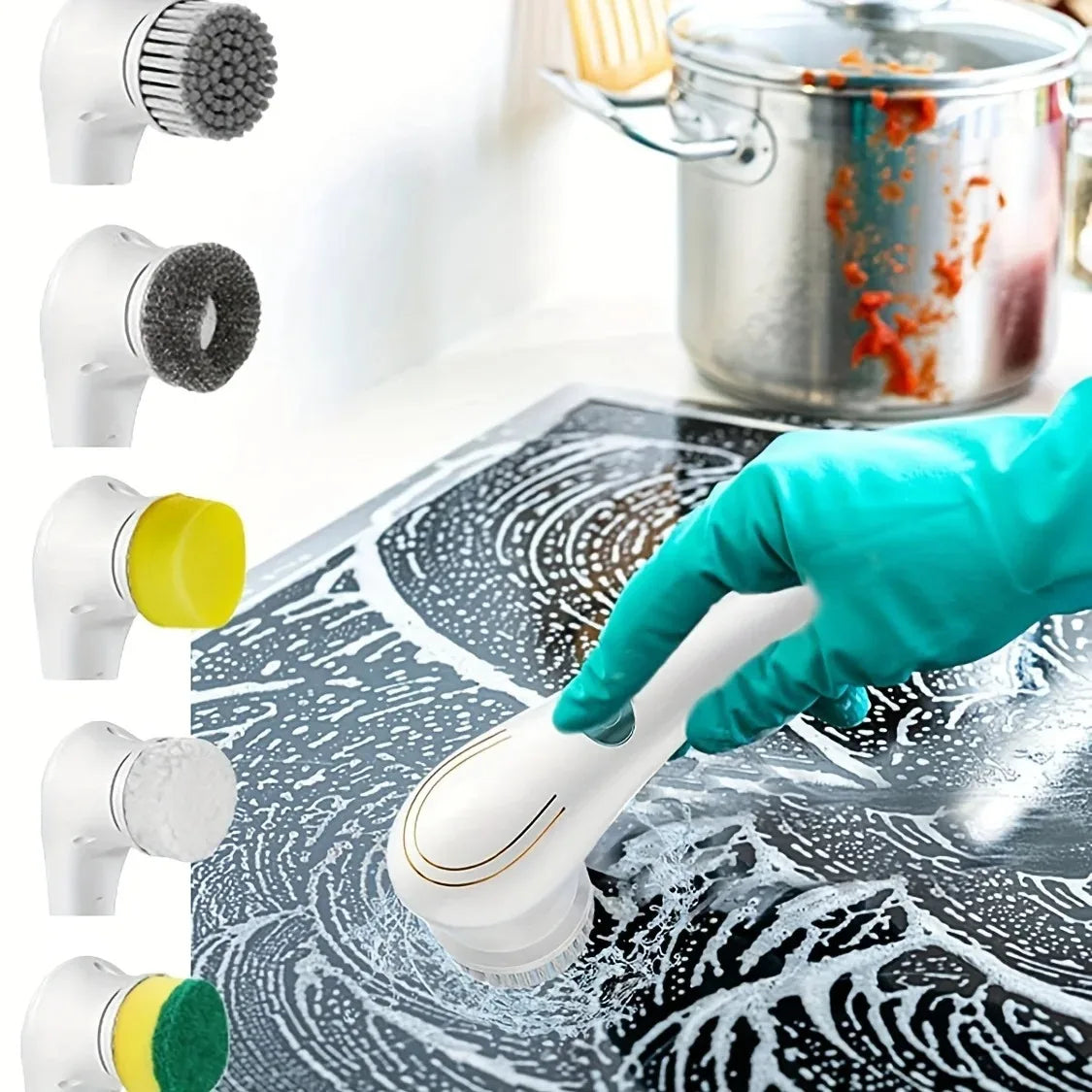 5-in-1 Electric Cleaning Brush Rechargeable Scrubber