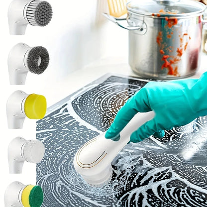 5-in-1 Electric Cleaning Brush Rechargeable Scrubber