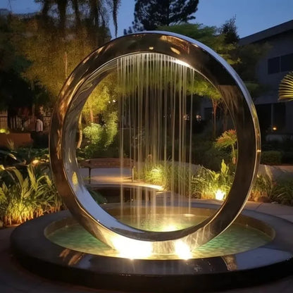 Corten Steel Garden Waterfall Fountain Sculpture