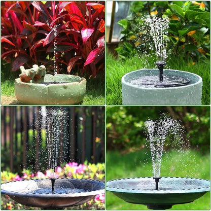 Solar Garden Fountain Pump – 6 Spray Nozzles Outdoor Bird Bath