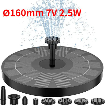 Solar Garden Fountain Pump – 6 Spray Nozzles Outdoor Bird Bath