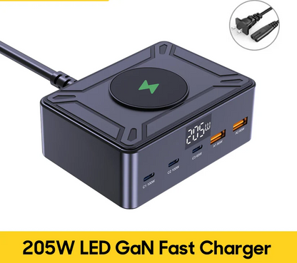 205W GaN Desktop Charger 5 Port USB-C PD Fast Charging Station