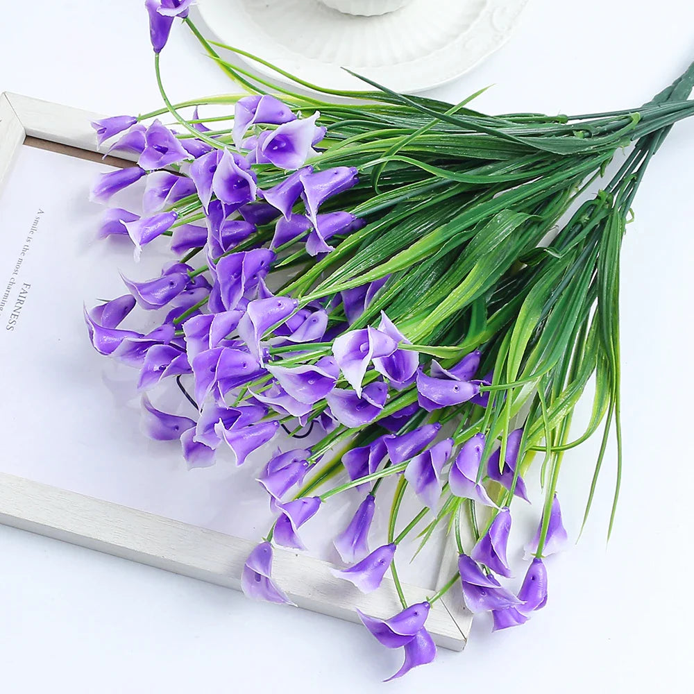 33cm Artificial Calla Lily Bouquet – Silk Flowers for Home & Wedding