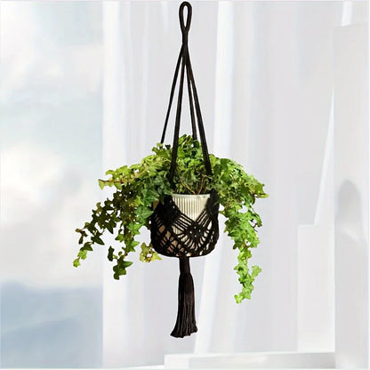 Boho Macrame Plant Hanger – Hanging Rope Basket for Plants