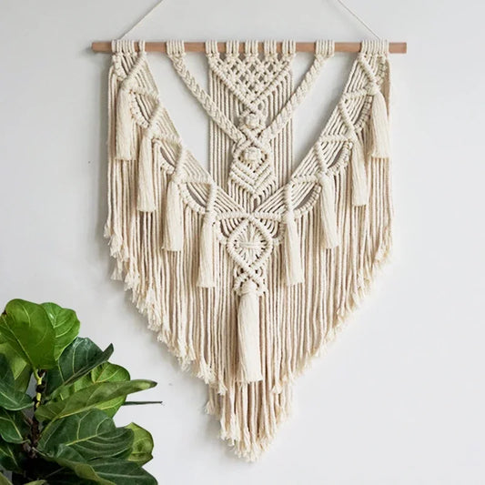 Boho Macrame Wall Hanging – Handwoven Cotton Décor
