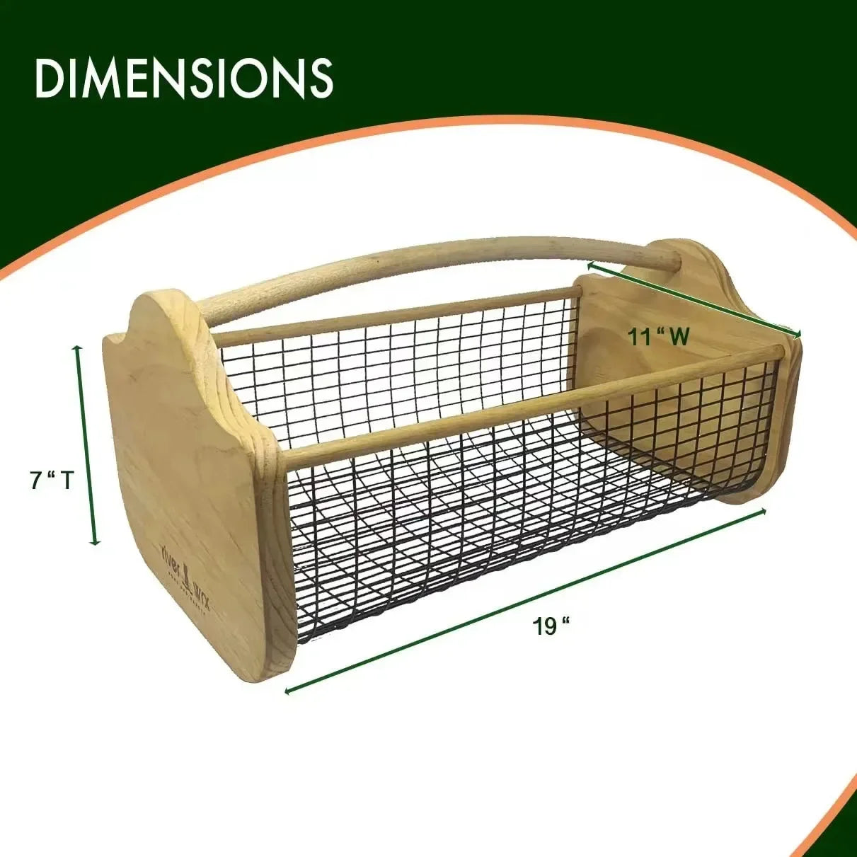 Modern Fruit & Vegetable Storage Basket with Wooden Handle