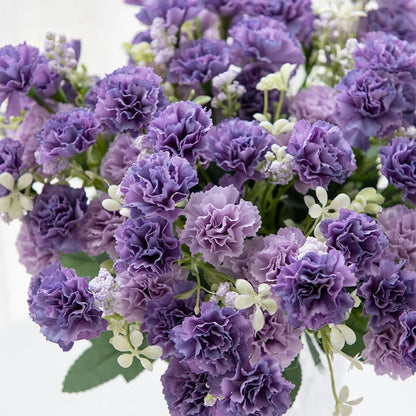 Silk Carnation Flower Stem – Elegant 15-Head Decor for Weddings & Home