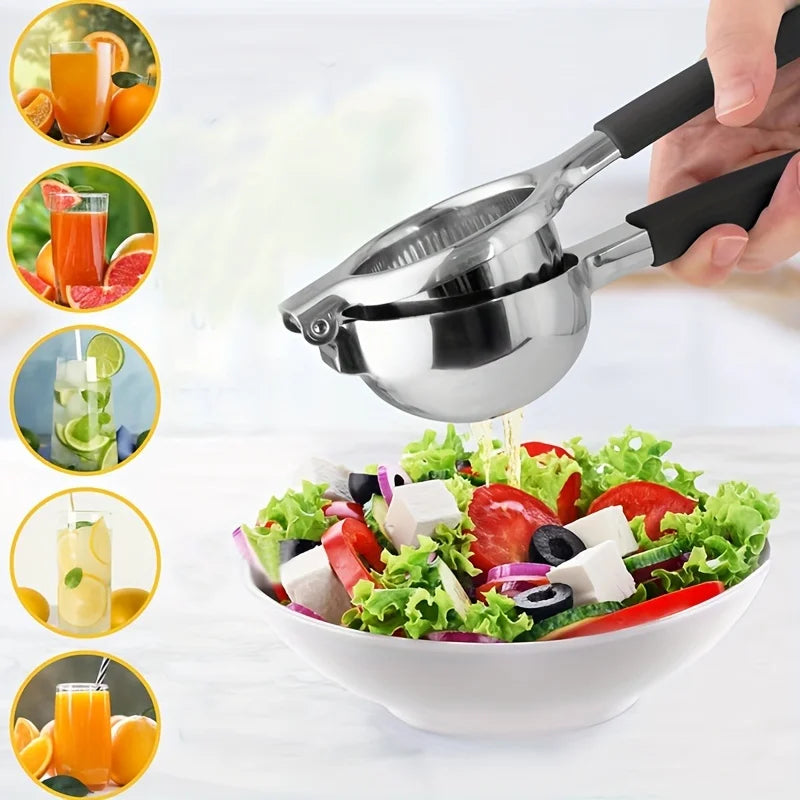 Stainless Steel Lemon & Citrus Juicer with Silicone Handle
