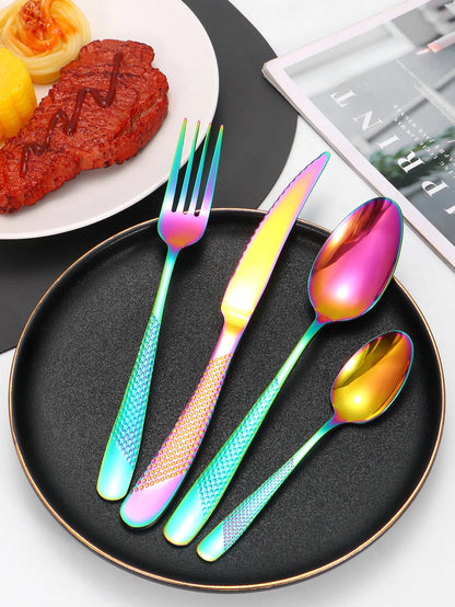 24pc Star Diamond Stainless Steel Cutlery Set – 6 Knives, 6 Forks & 12 Spoons