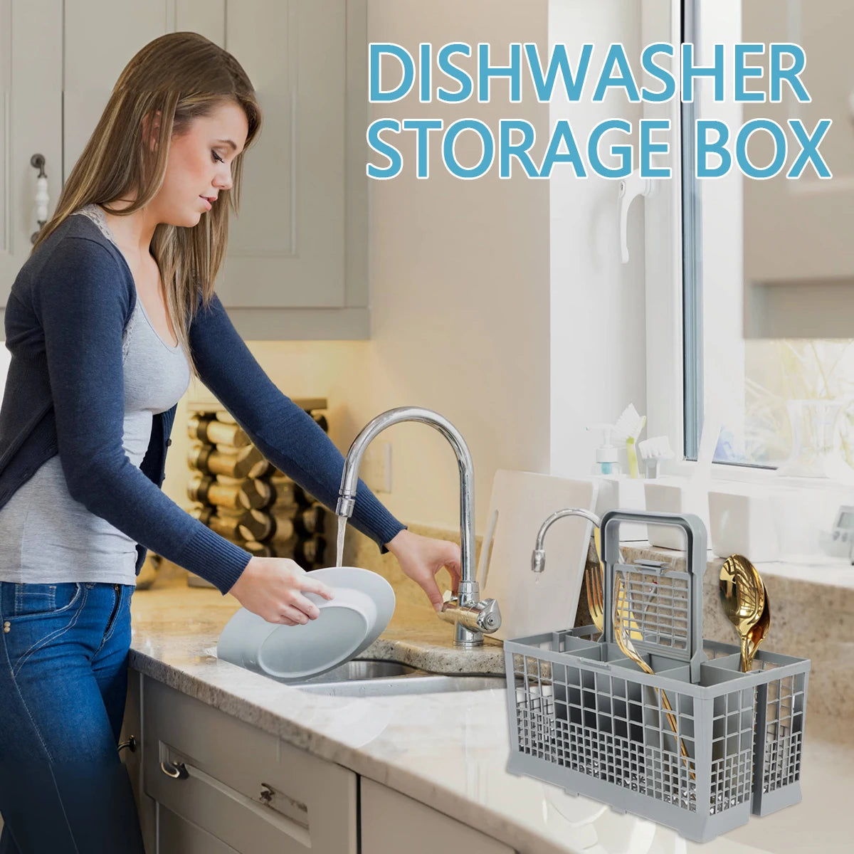 Universal Dishwasher Cutlery Basket – Foldable Organizer Replacement