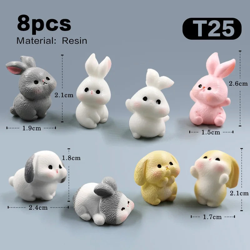 Cute Bunny Boat Carrot Figurine – Mini Kawaii Home Decor